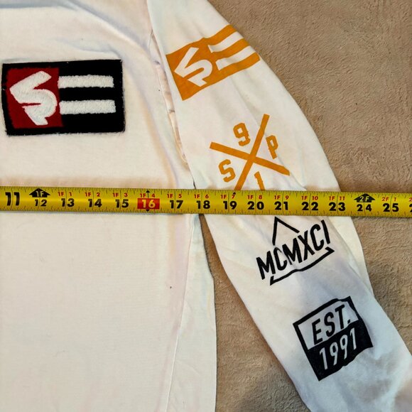 Southpole Long Sleeve Graphic Patch Shirt – White – Size Small - Picture 9 of 11